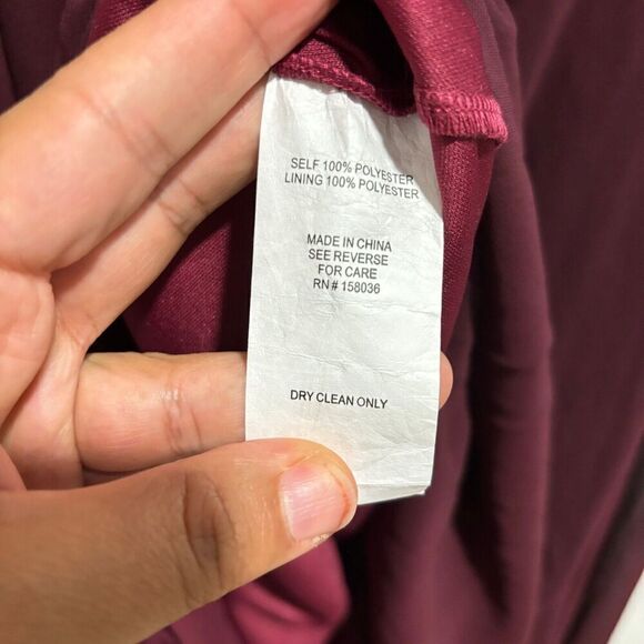 Birdy Grey  Cabernet Burgundy Spaghetti Chiffon Kaia Maxi Dress Plus Size 2X - Picture 15 of 16